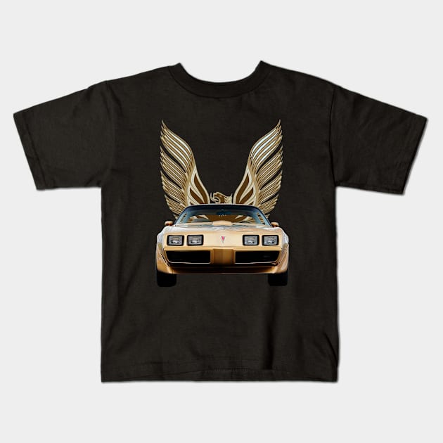 1980 Pontiac Firebird Trans AM on back Kids T-Shirt by Permages LLC